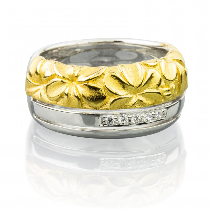 Ring Blume Silber 925/000 Gelb-vergoldet 15A106