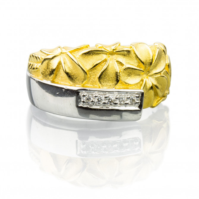 Ring Blume Silber 925/000 Gelb-vergoldet 15A174